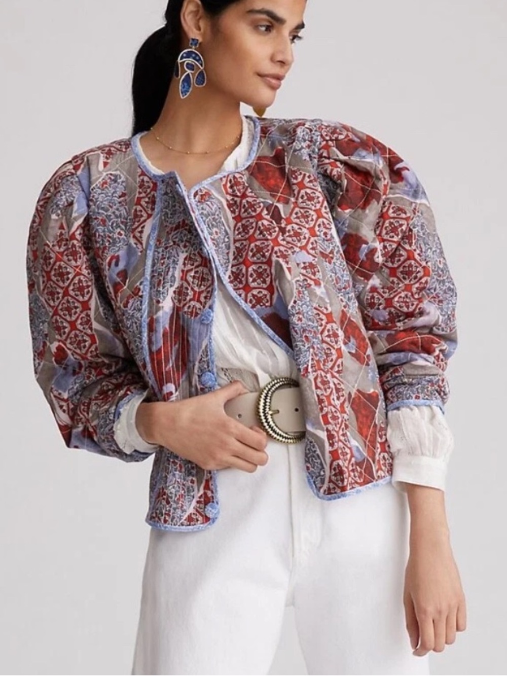 Anthropologie Llani Puff-Sleeved Relaxed Fit Jacket Size XS/ S